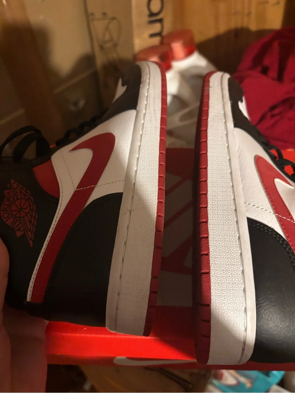 Nike Men's Mid-Top Sneakers in White, Black & Red